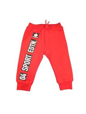 Dsquared2 Baby Red Sport Pants With Logo Tape Design Size 12M Cotton Blend